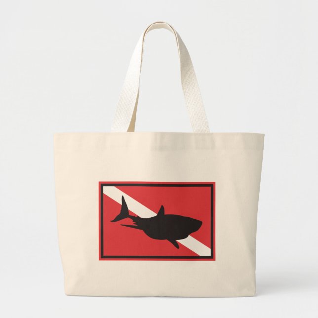 Bolso De Tela Gigante Bandera del salto del tiburón (Frente)
