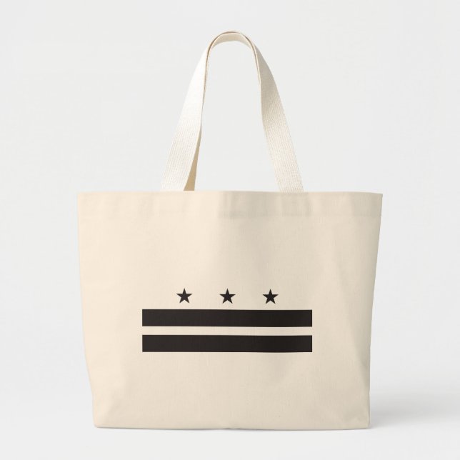 Bolso De Tela Gigante Bandera del Washington DC - negro (Frente)