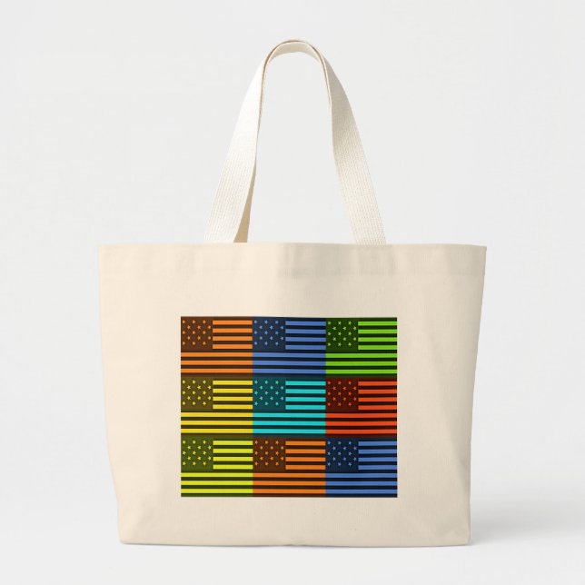Bolso De Tela Gigante Bandera divertida de Estados Unidos (Frente)
