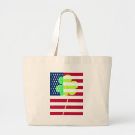 Bolso De Tela Gigante Bandera irlandesa norteamericana Shamrock Clover S