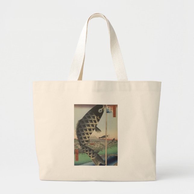 Bolso De Tela Gigante Bandera japonesa del Festival de Pescado Koi Hiros (Frente)