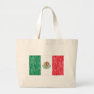 Bolso De Tela Gigante Bandera mexicana apenada