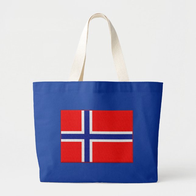 Bolso De Tela Gigante Bandera noruega en rojo y azul (Frente)