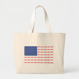 Bolso De Tela Gigante Bandera patriótica de la motocicleta del helicópte