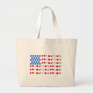 Bolso De Tela Gigante Bandera Patriótica Estadounidense de las Aguas Mar