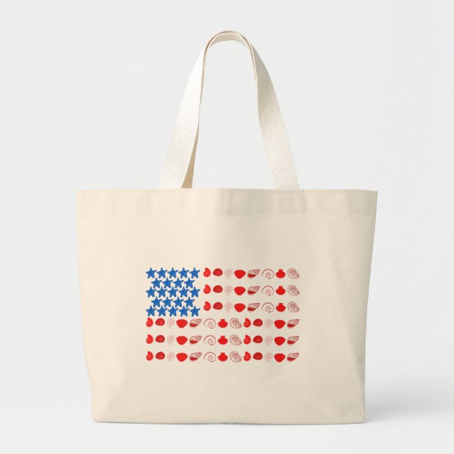 Bolso De Tela Gigante Bandera Patriótica Estadounidense de las Aguas Mar (Frente)