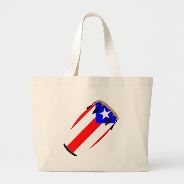 Bolso De Tela Gigante Bandera Puerto Rico del Conga (Frente)