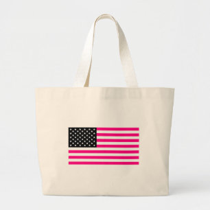 Bolso De Tela Gigante bandera rosa estadounidense