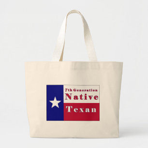 Bolso De Tela Gigante Bandera texana nativa de 7 generaciones