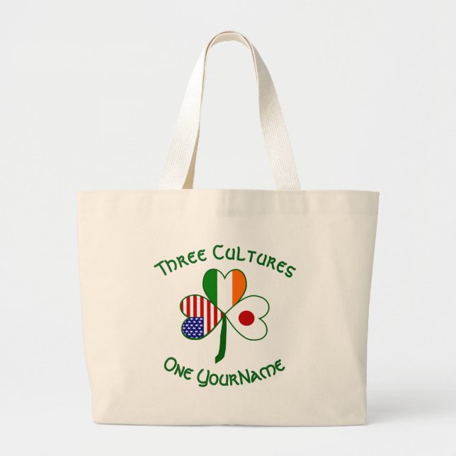 Bolso De Tela Gigante Banderas americanas irlandesas japonesas destrozan (Frente)