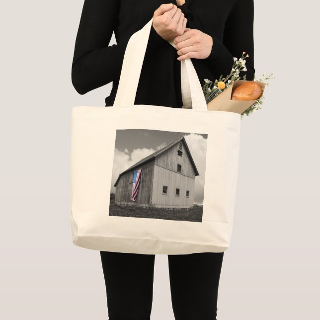 Bolso De Tela Gigante Banderas de nuestros granjeros - Granero con bande (Anverso (producto))