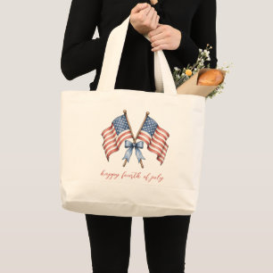 Bolso De Tela Gigante Banderas Patrióticas Americanas Cuatro de Julio