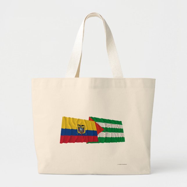 Bolso De Tela Gigante Banderas que agitan de Ecuador y de Manabí (Frente)