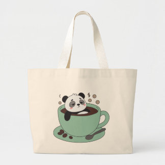 Bolso De Tela Gigante Bao Panda Bathing In Coffee Cup Cute Aesthetic Kaw