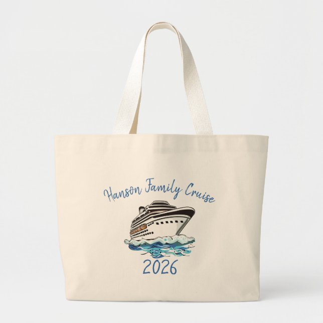 Bolso De Tela Gigante Barco Crucero Divertido Personalizado (Frente)