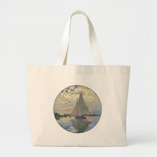 Bolso De Tela Gigante Barco de vela de Monet Impresionismo francés Arte 