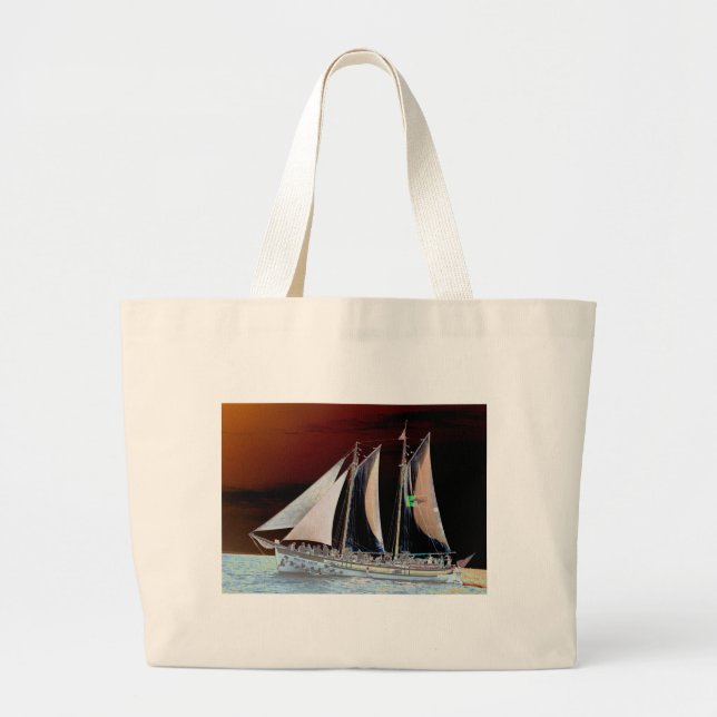 Bolso De Tela Gigante Barcos bajo vela (Frente)