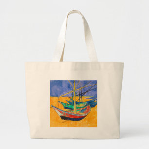 Bolso De Tela Gigante Barcos de Van Gogh Impresionismo Playa
