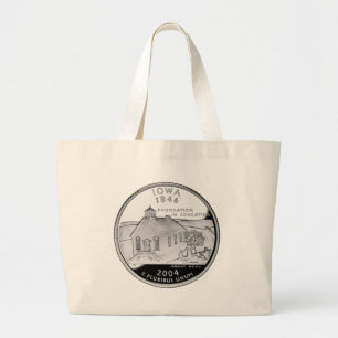 Bolso De Tela Gigante Barrio Estatal de Iowa Faux del lado inverso