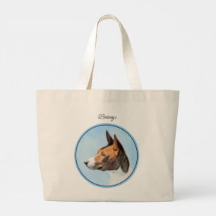 Bolso De Tela Gigante Basenji Pintura de castaño Brindle Rojo Cute Dog A
