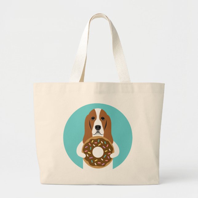 Bolso De Tela Gigante Basset Hound Tote Bag (Frente)