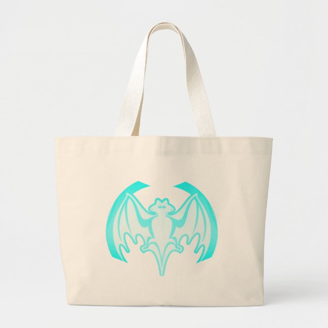 Bolso De Tela Gigante Bat Cyan Inv El MUSEO Regalos Zazzle (Frente)