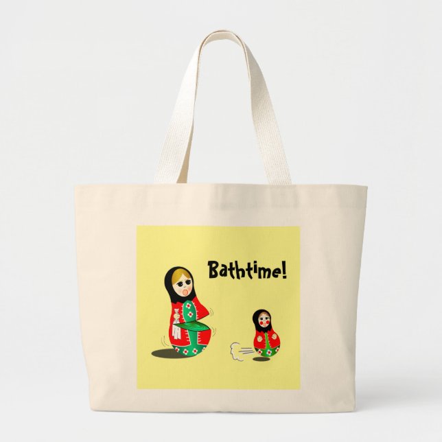 Bolso De Tela Gigante ¡Bathtime! (Frente)