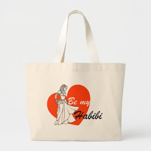 Bolso De Tela Gigante Be My Habibi Belly Dancer (Frente)