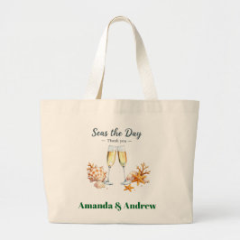 Bolso De Tela Gigante Beach coast Elegant Wedding Guest Favor keepsake 