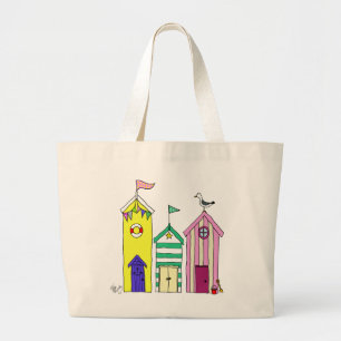 Bolso De Tela Gigante Beach Huts 1 Ilustracion