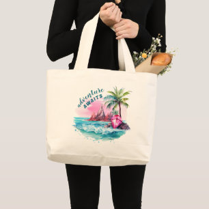 Bolso De Tela Gigante Beach Palm Tree Mountain View Adventure