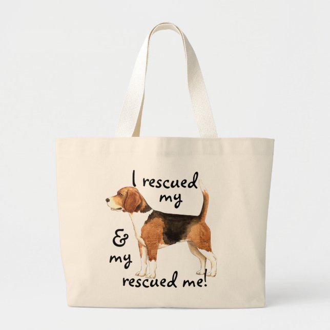 Bolso De Tela Gigante Beagle del rescate (Frente)