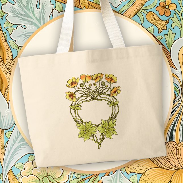 Bolso De Tela Gigante Beautiful Art Nouveau Floral Motif (Subido por el creador)