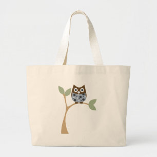 Bolso De Tela Gigante Bebé azul del búho