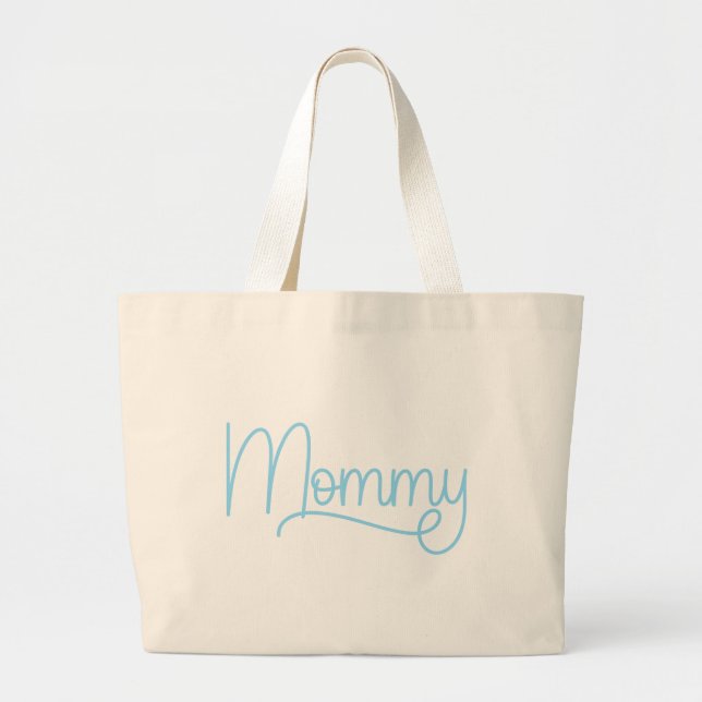 Bolso De Tela Gigante Bebé Blue Monoline Mommy (Frente)