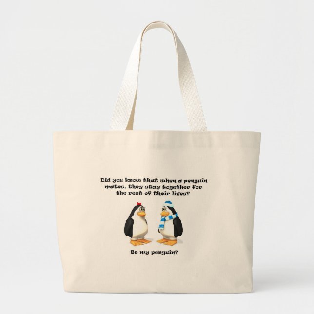 Bolso De Tela Gigante bebé del pingüino (Frente)