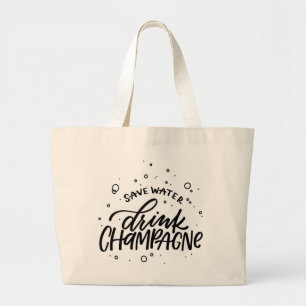 Bolso De Tela Gigante Bebe la mano de champagne
