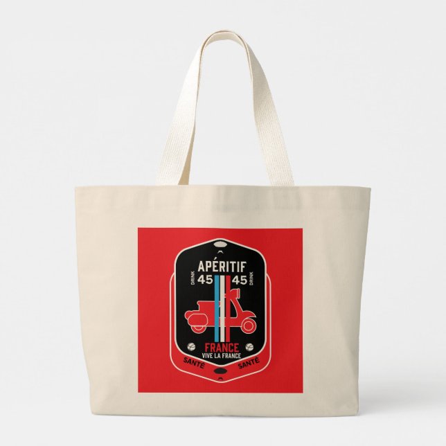 Bolso De Tela Gigante Bebidas Aperitif francesas (Reverso)