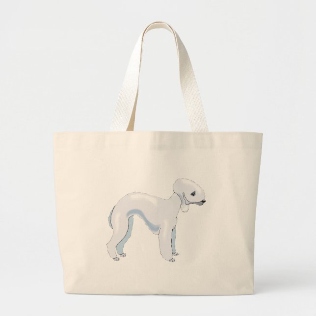 Bolso De Tela Gigante Bedlington Terrier (Frente)