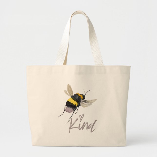Bolso De Tela Gigante Bee Kind (Frente)
