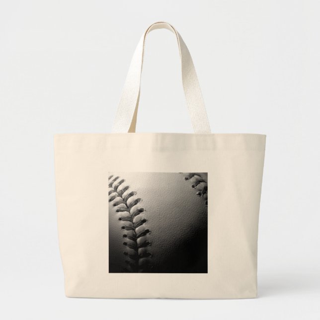 Bolso De Tela Gigante Béisbol blanco y negro (Frente)
