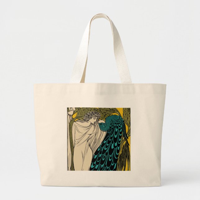 Bolso De Tela Gigante Bella Artes Pájaro Nuevo (Frente)