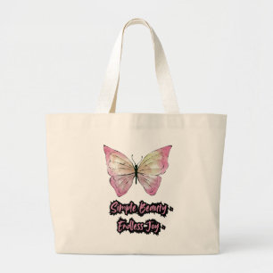 Bolso De Tela Gigante "Belleza simple, alegría infinita - Mariposa acuar
