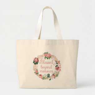 Bolso De Tela Gigante Bendecido sin medida/Ramo floral rosa sonrojado