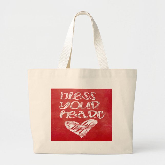 Bolso De Tela Gigante Bendiga su corazón (Frente)