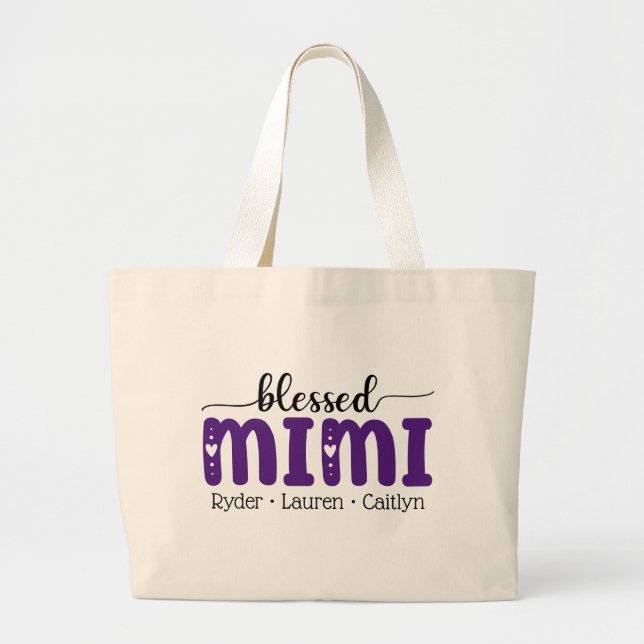 Bolso De Tela Gigante Bendita regalo de Día de la Madre personalizado de (Frente)