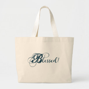 Bolso De Tela Gigante ¡Bendito! Tote (azul)