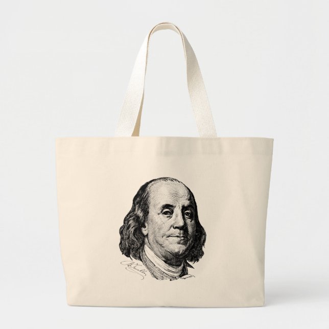 Bolso De Tela Gigante Benjamin Franklin (Frente)