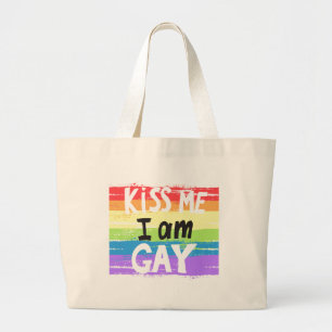 Bolso De Tela Gigante Bésame, soy gay