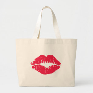 Bolso De Tela Gigante Beso del lápiz labial